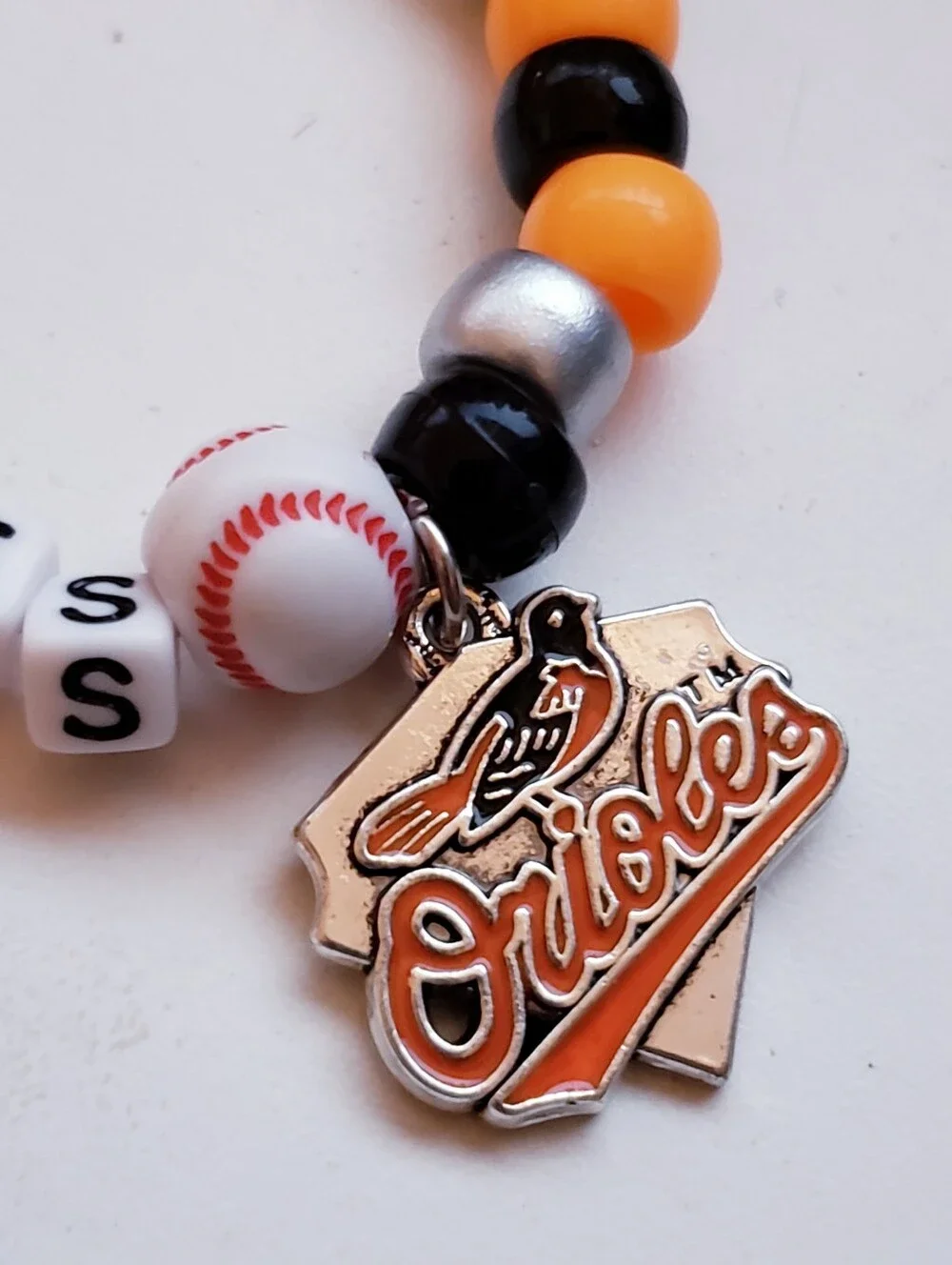 Handmade Stackable MLB Baltimore Orioles Baseball Bracelets